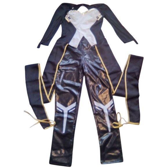 Women Black Jumpsuit Costume with Leg Ties Halloween Cosplay Outfit/ 2 available - Picture 1 of 10